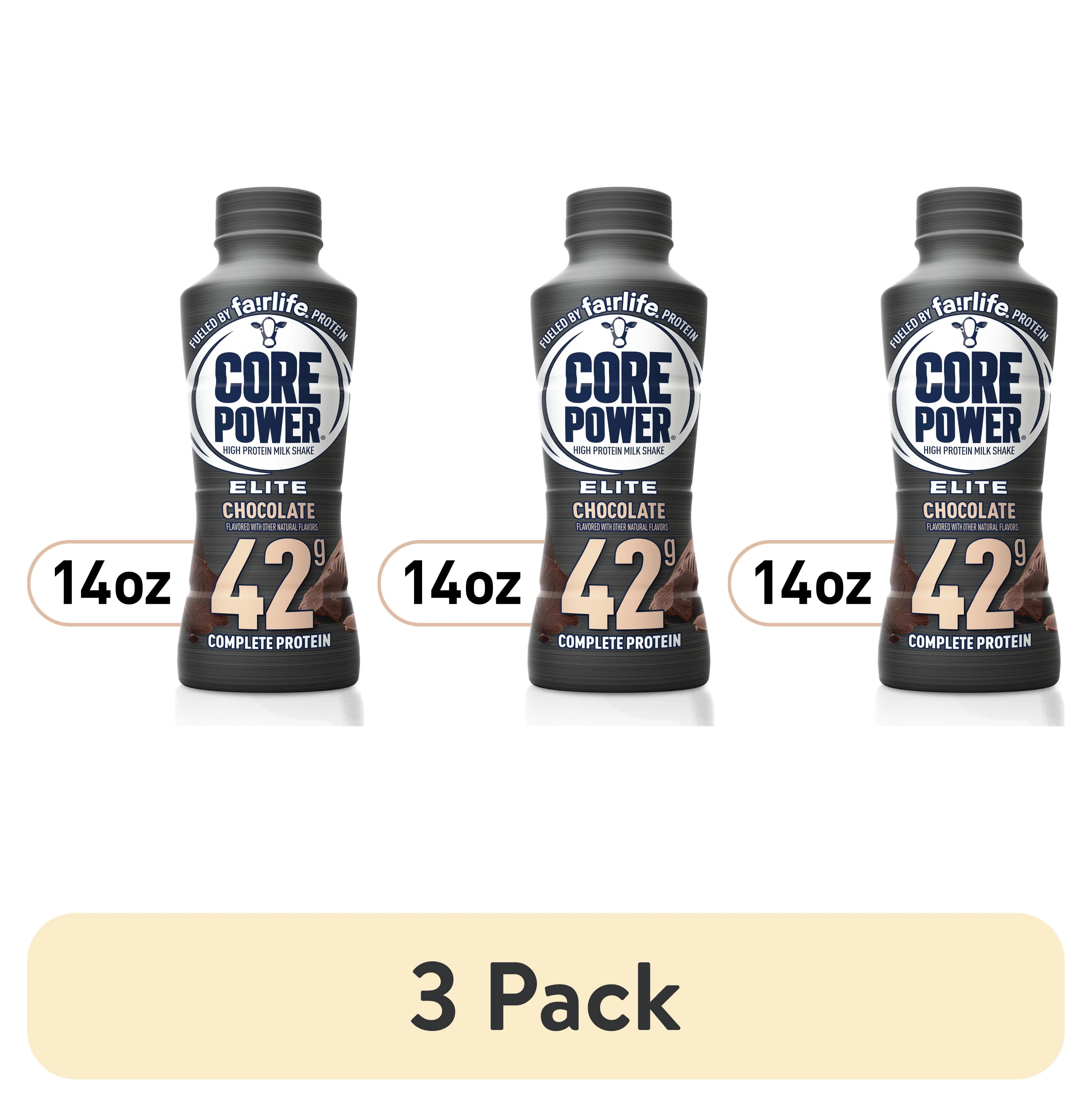 (3 pack) Core Power Elite High Protein Shake with 42g Protein by fairlife Milk, Chocolate, 14 fl ... | Walmart (US)