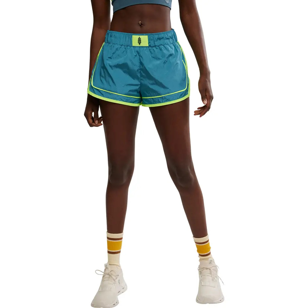 Free People FP Movement Varsity Blues Water Resistant Athletic Shorts in Celestial Blue Highl at Nordstrom, Size Small | Nordstrom
