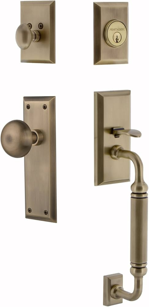 Nostalgic Warehouse New York C Grip Front Door Handle and Deadbolt Set | Amazon (US)