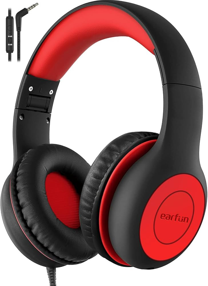 EarFun Kids Headphones Wired with Microphone, 85/94dB Volume Limit Headphones for Kids, Portable ... | Amazon (US)