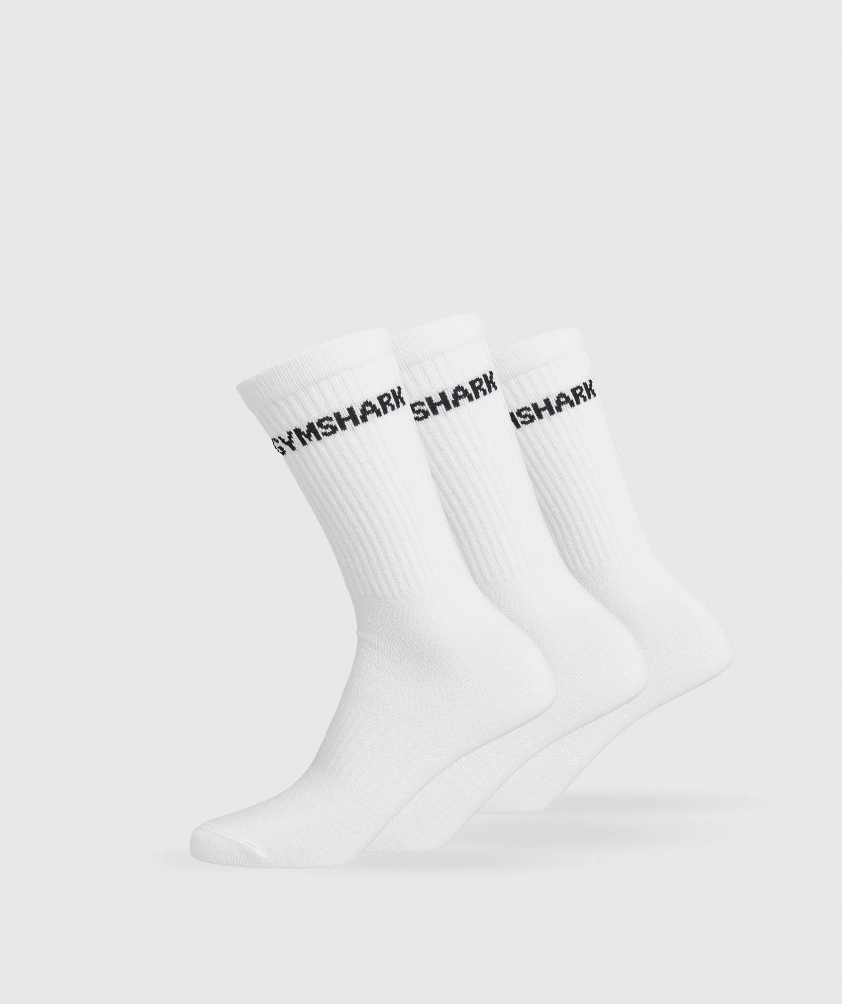 Gymshark Lite Crew Socks 3pk - White | Gymshark US