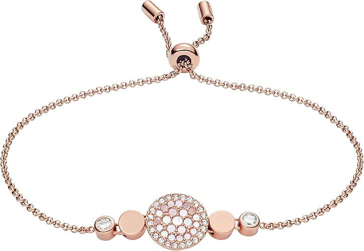 Fossil Women's Rose Gold-Tone Stainless Steel Chain or Beaded Bracelet for Women | Amazon (US)