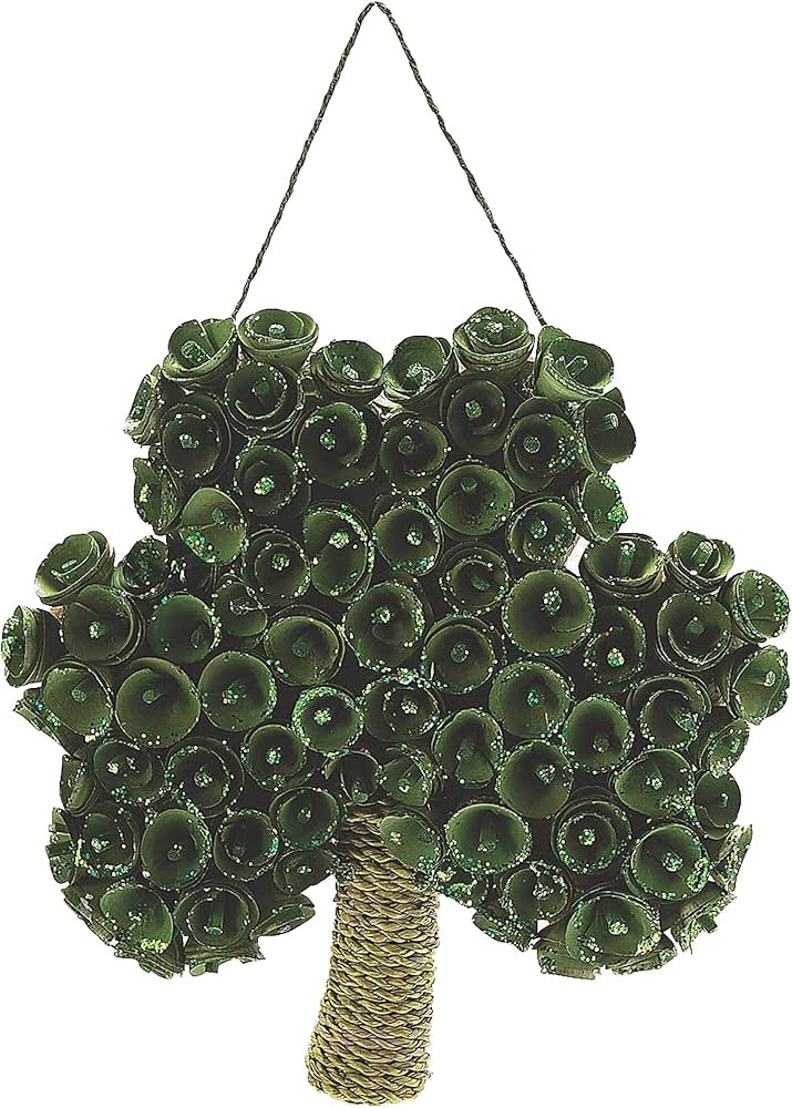 Shamrock-Shaped Wreath - St. Patricks Day Home Decor - 1 Piece - Wood | Amazon (US)