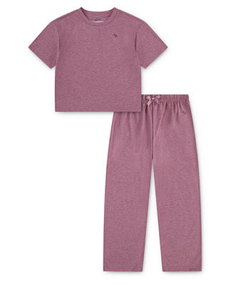 Girls' Boxy T-Shirt and Matching Pants, 2-Piece Pajama Set | Macy's