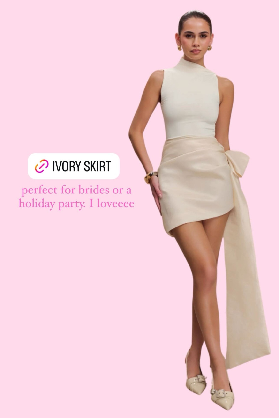 This ivory bow skirt is perfect for brides or a holiday party! 

#LTKHoliday #LTKWedding #LTKStyleTip