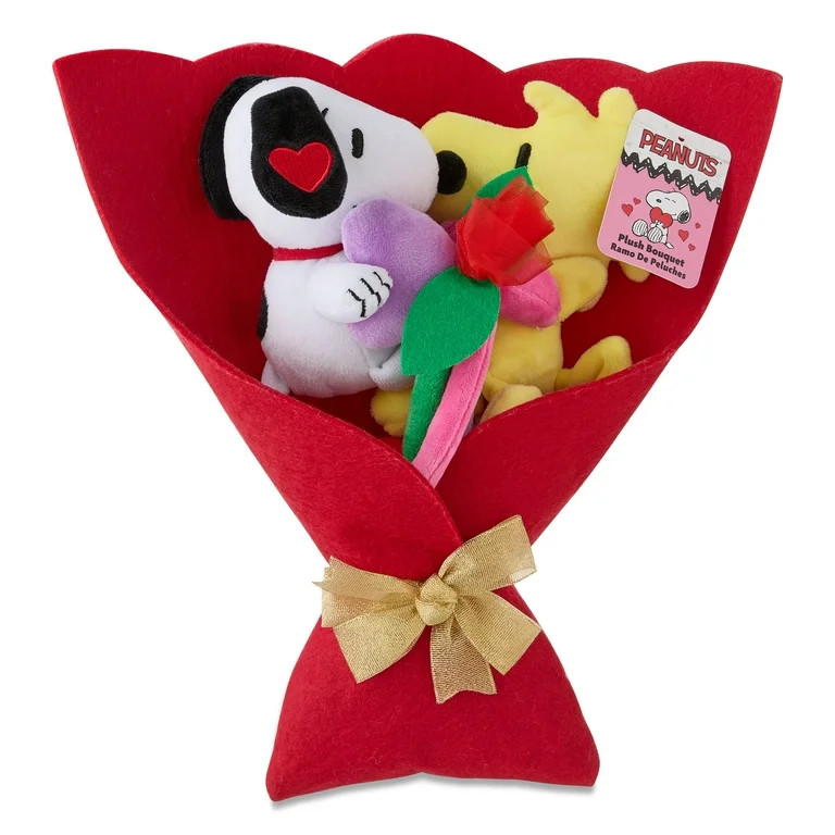 Snoopy and Woodstock Plush Valentines Bouquet, by Ruz | Walmart (US)