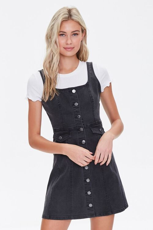 Denim Pinafore Mini Dress | Forever 21 (US)