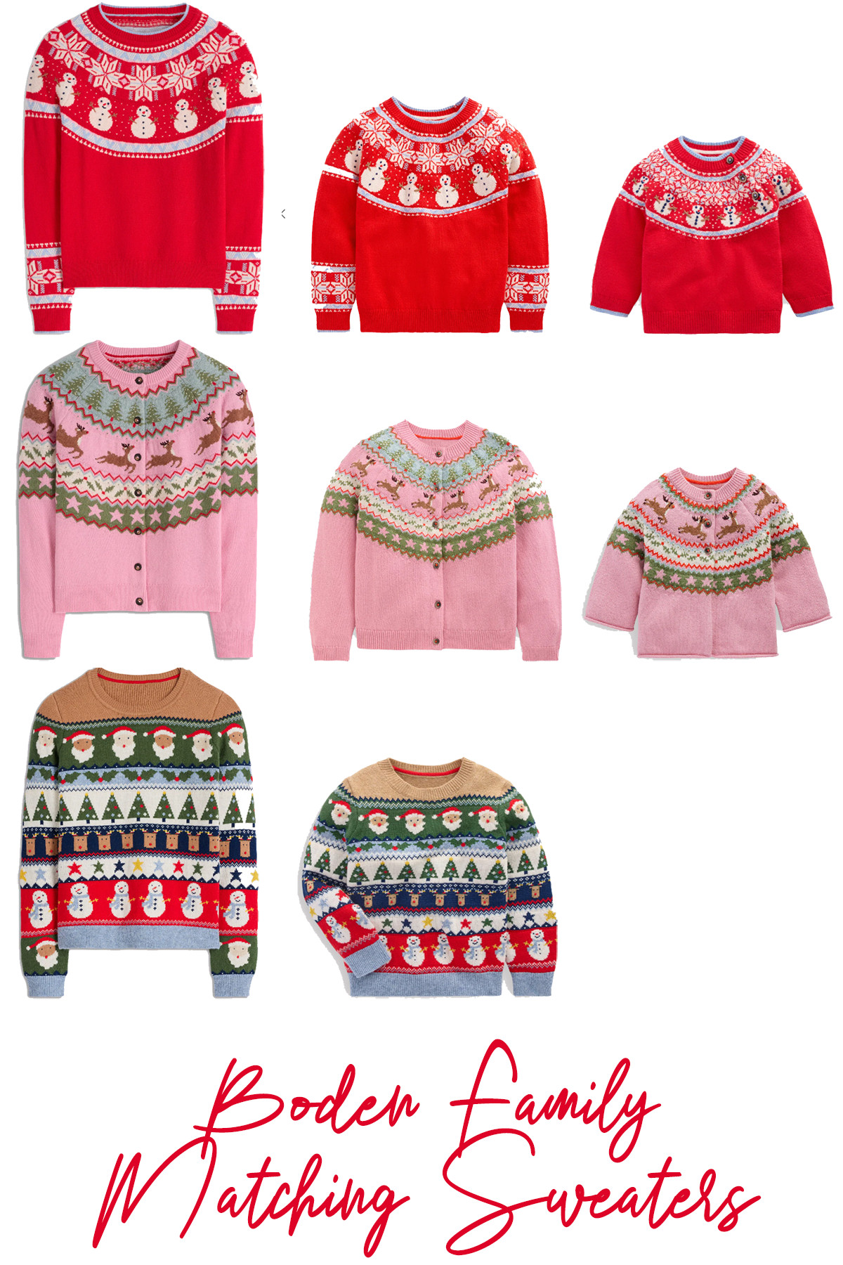 These matching family Christmas sweaters from Boden come in sizes from 12 months to adult. Shop these fair isle sweaters in fun colors before they sell out! 

 #LTKHoliday #LTKSeasonal