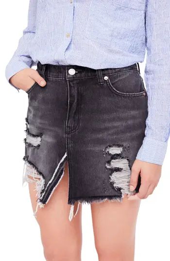 Women's Free People Relaxed Ripped Denim Skirt | Nordstrom