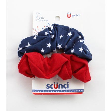 Scunci Patriotic American Flag July 4th Independence Day Red White Blue Scrunchies Ponytailers | Walmart (US)