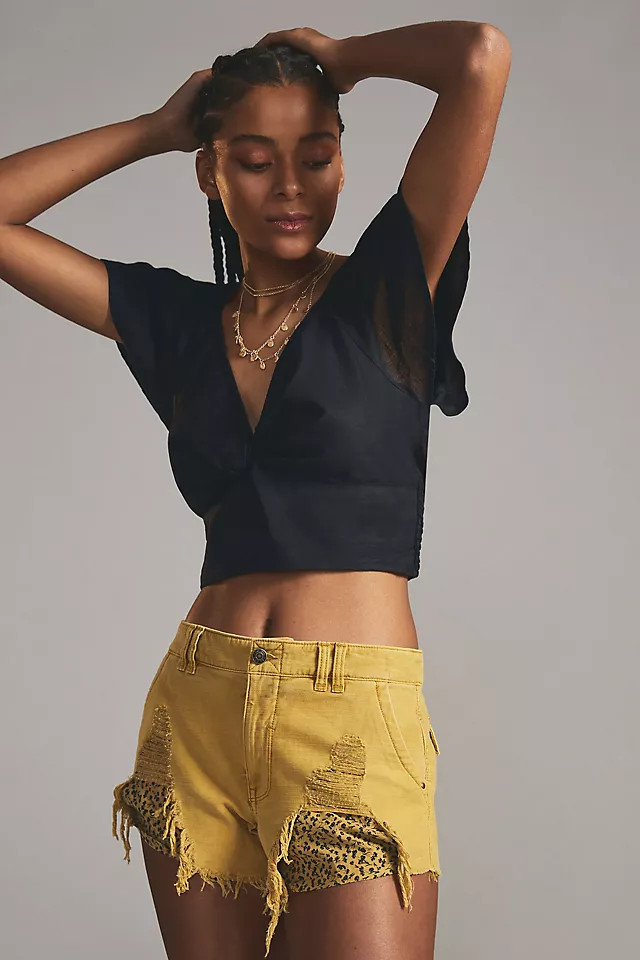 Pilcro Low-Rise Cargo Cutoff Shorts | Anthropologie (US)