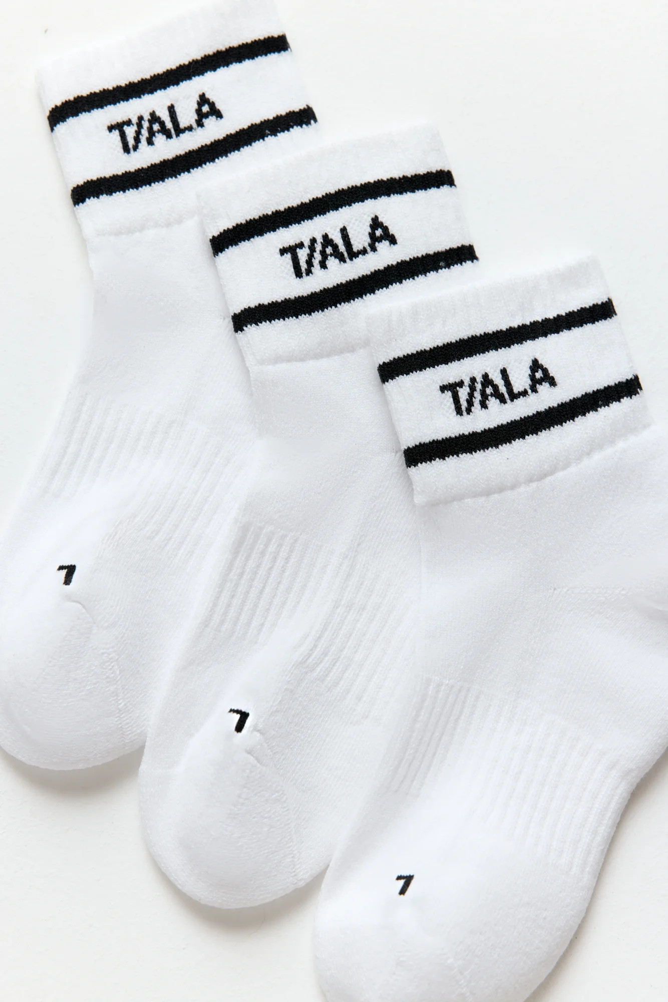 TALA Stripe Socks 3 Pack - White And Black | TALA (UK)