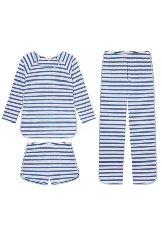 Pima Long Sleeve Bundle in Seaport Stripe | Lake Pajamas