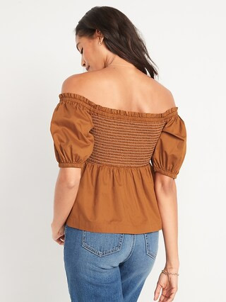 Off-The-Shoulder Smocked Babydoll Swing Blouse for Women | Old Navy (US)