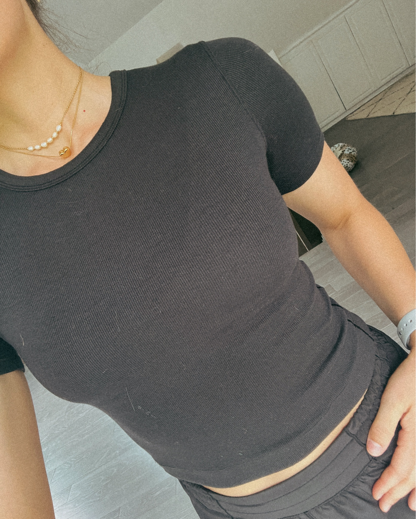 FAVE basic ribbed tee (pro - tip get it hemmed like I did to be a cropped tee. They offer free hemming in stores!) 