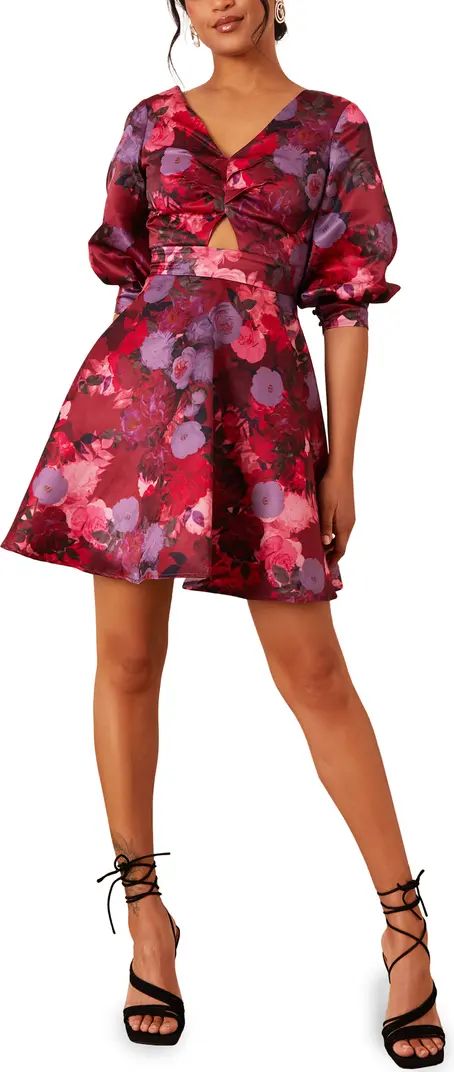 Chi Chi London Puff Sleeve Cutout Dress | Nordstrom | Nordstrom