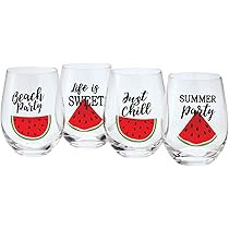 Watermelon Stemless Wine Glass, Set of 4 by Home Marketplace | Amazon (US)
