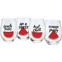 Watermelon Stemless Wine Glass, Set of 4 by Home Marketplace | Amazon (US)