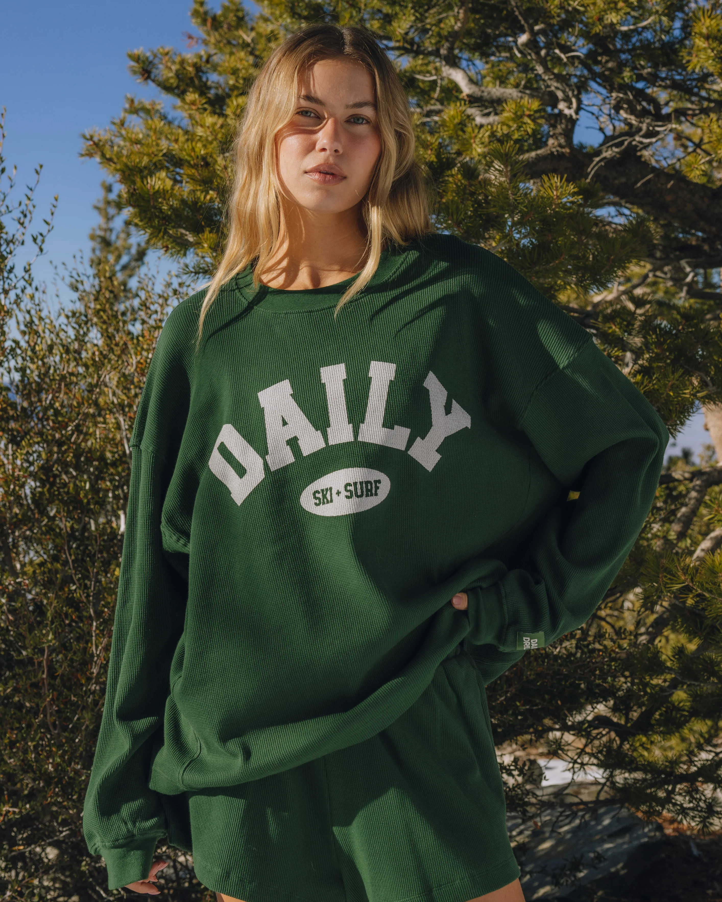 Oversized Daily Thermal - Forest Green with Tofu | Daily Drills LLC