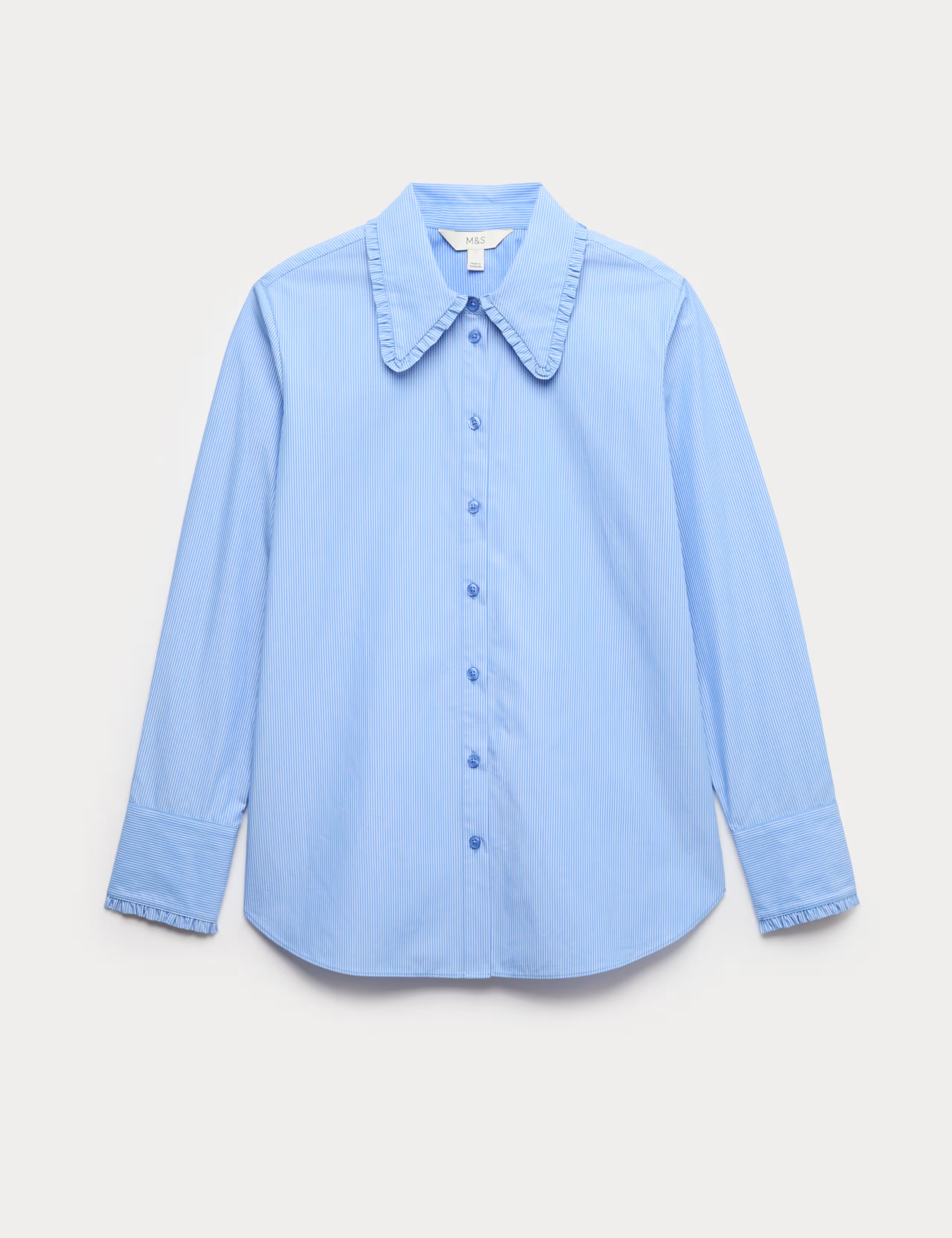 Collared Frill Detail Button Through Shirt | Marks & Spencer (UK)