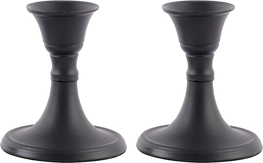 Rely+ Black Candle Holder Set of 2 - Decorative Taper Candles for Candlesticks - Candle Stick Can... | Amazon (US)