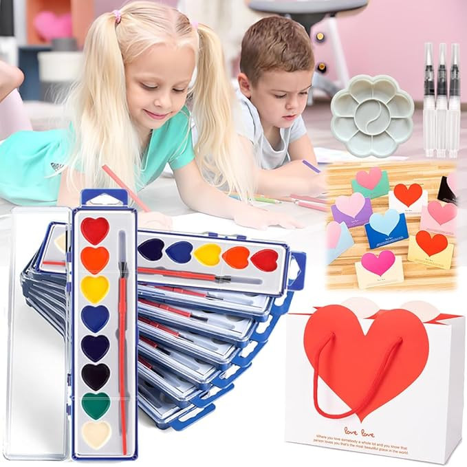 Heart Watercolor Paint Set, Heart Paint Set, Heart Shaped Watercolor Paint Set, Heart Shaped Pain... | Amazon (US)