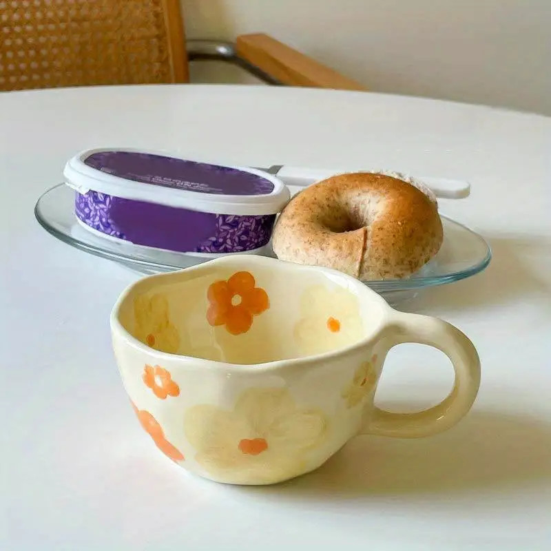 Vintage Flower Porcelain Coffee Mug Irregular Water Cup - Temu | Temu Affiliate Program