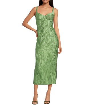 Antonio Melani Campbell Jacquard Sweetheart Neck Sleeveless Midi Dress | Dillard's | Dillard's