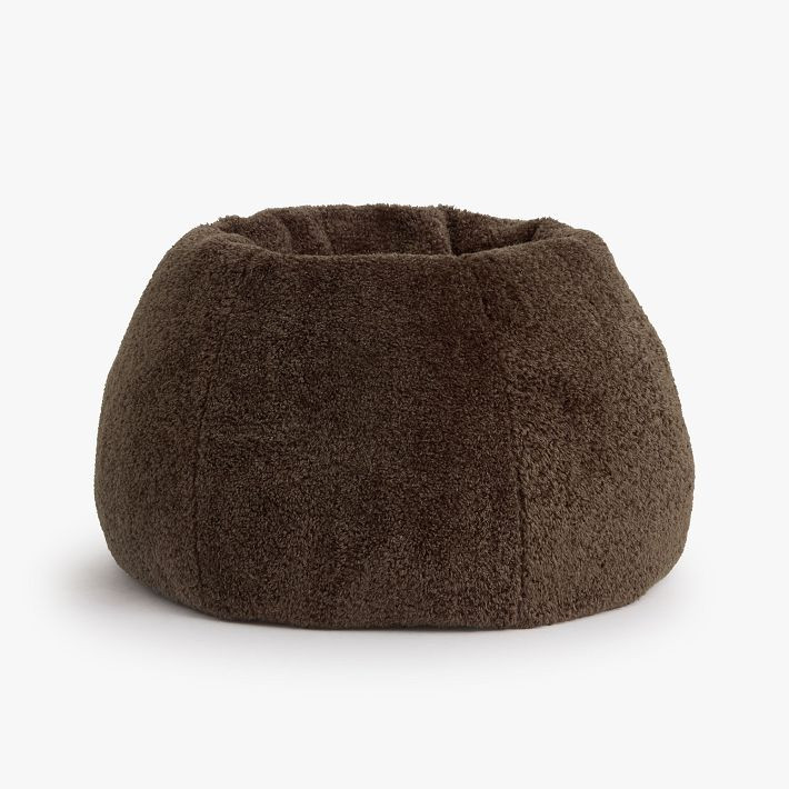 Large Faux Shearling Chocolate Faux Fur Bean Bag Chair | Pottery Barn Teen