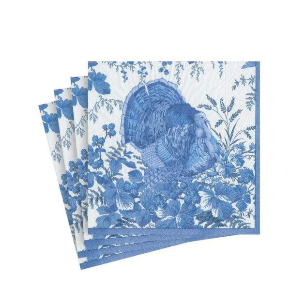 Turkey Toile Paper Cocktail Napkins | Cailini Coastal