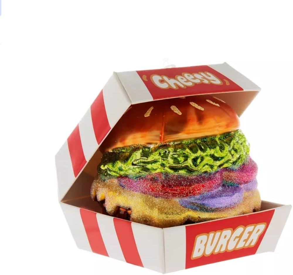 Hamburger Cheeseburger in a Box Christmas Tree Ornament | Amazon (US)