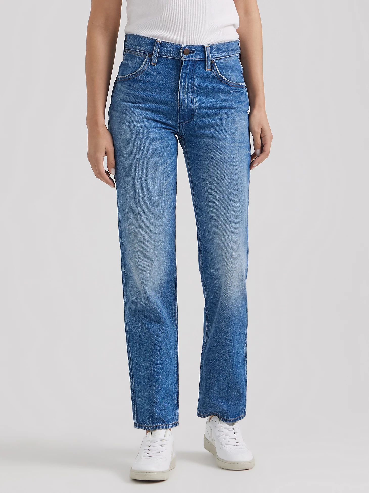 Women's Sunset Mid Rise Straight Jean in Mid Stone | Wrangler