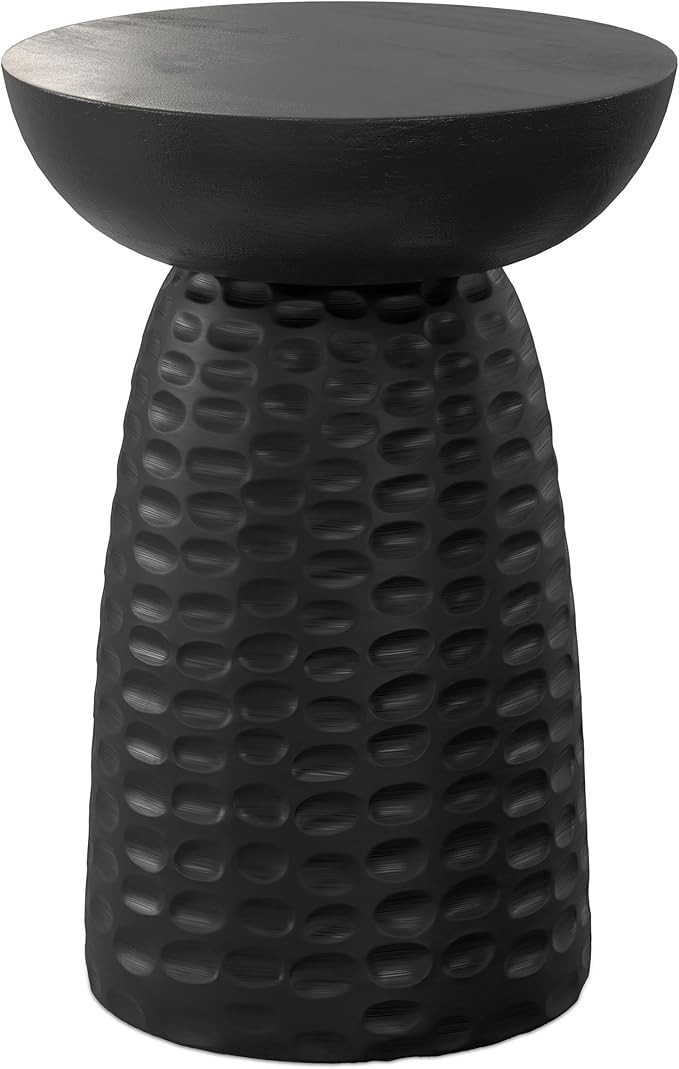 SIMPLIHOME Boyd End Table - 13 inch Wide Solid Mango Wood Round Accent Table in Black, Handcrafte... | Amazon (US)