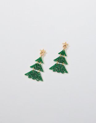 Aerie Christmas Tree Earrings | American Eagle Outfitters (US & CA)
