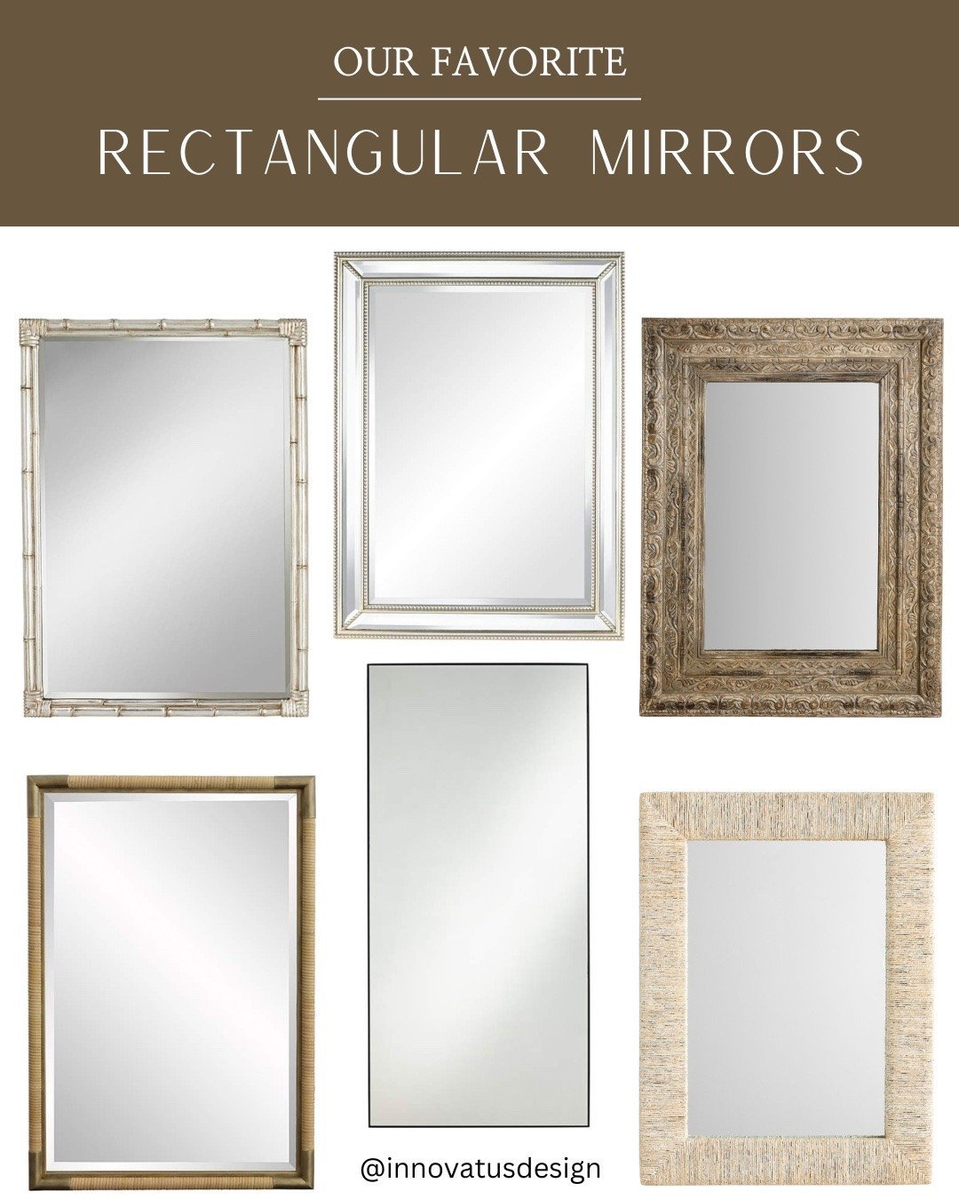 Rectangular mirrors are a classic choice for decor and are great for accentuating height in a space. Use a rectangular mirror to anchor formal areas of the home or to make a statement above a bathroom sink. 
Here are our favorite rectangular mirrors!

#LTKfamily #LTKhome #LTKsale