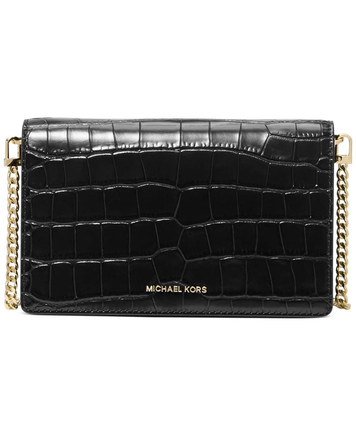 Michael Michael Kors Jet Set Medium Flap Chain Crossbody - Black | Macy's