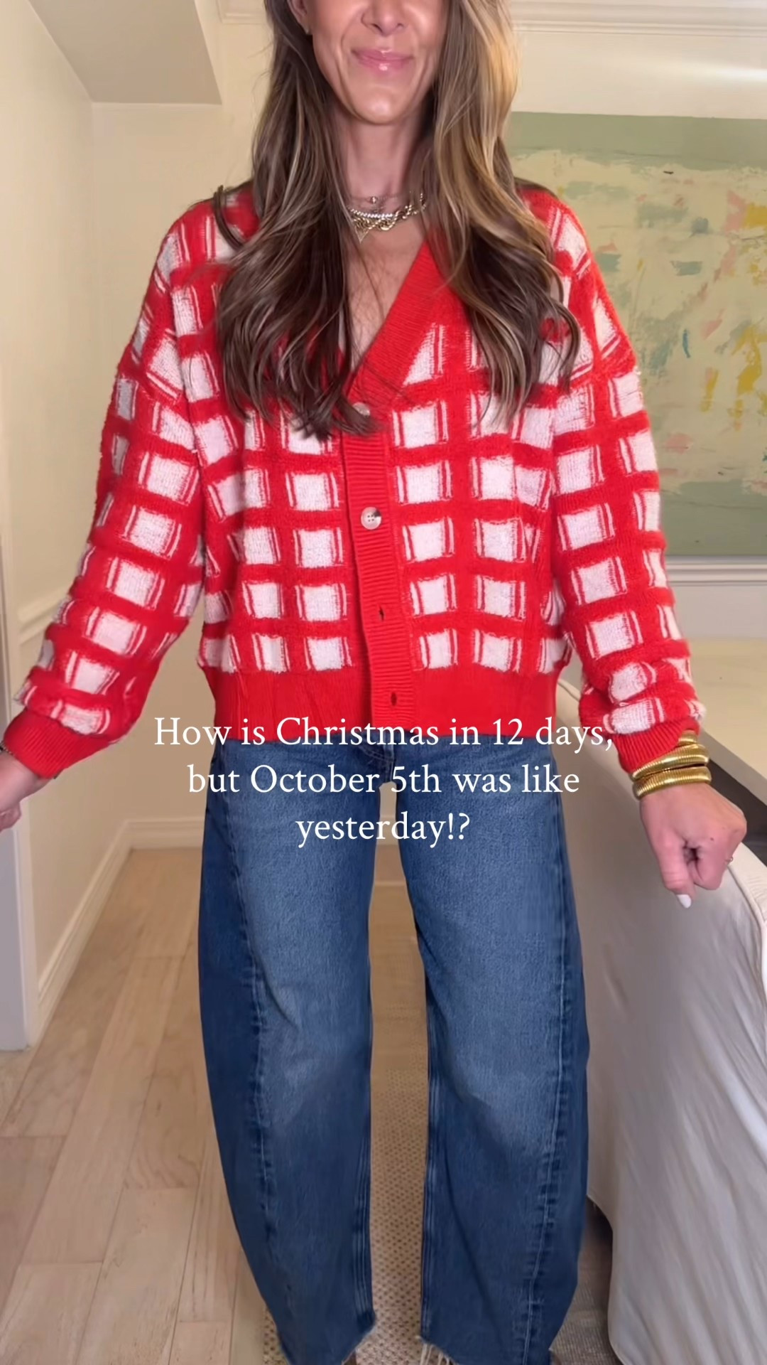$19 amazon checkered sweater cardigan find 

#LTKHoliday #LTKmomlife #LTKootd