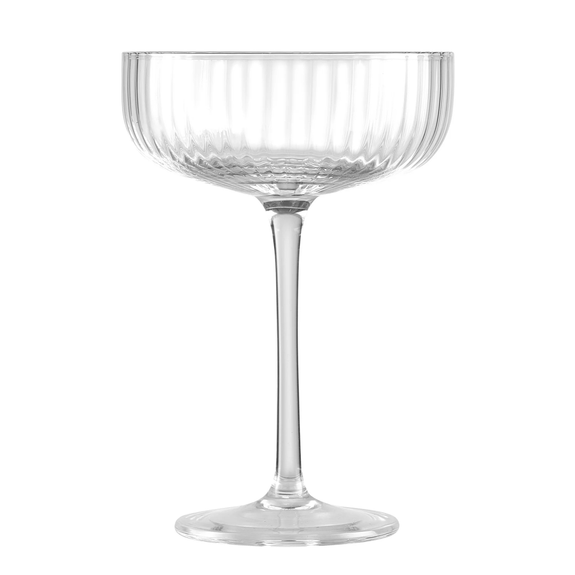 Better Homes & Gardens Ribbed Coupe Glass, Clear, 10 oz | Walmart (US)