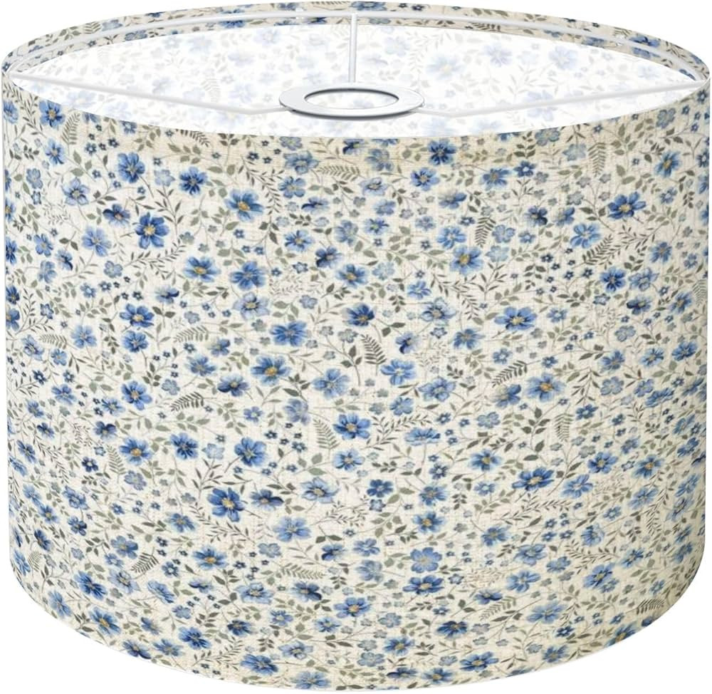 Lamp Shade seamless floral pattern seamless small blue flowers Drum Lampshade for Floor Lamps Tab... | Amazon (US)