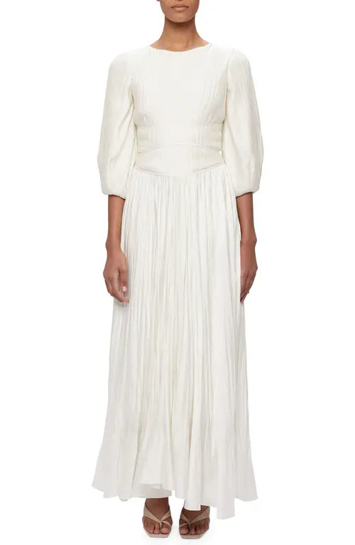 Jonathan Simkhai Ames Pleated Gown in Ivory at Nordstrom, Size 0 | Nordstrom