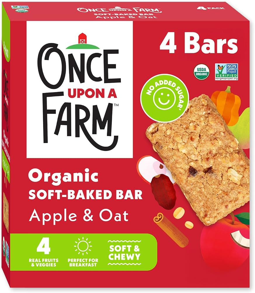 Once Upon a Farm Organic Soft Baked Kids' Bar Multipack, Apple & Oat, 4pk | Amazon (US)