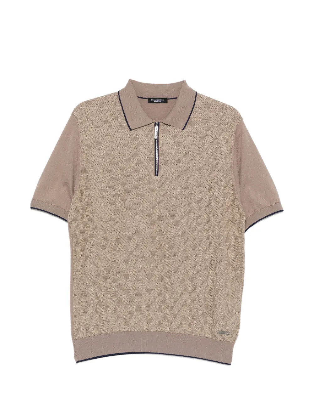 Stefano Ricci Patterned zip-fastening Polo Shirt | Neutrals | FARFETCH UK | Farfetch Global