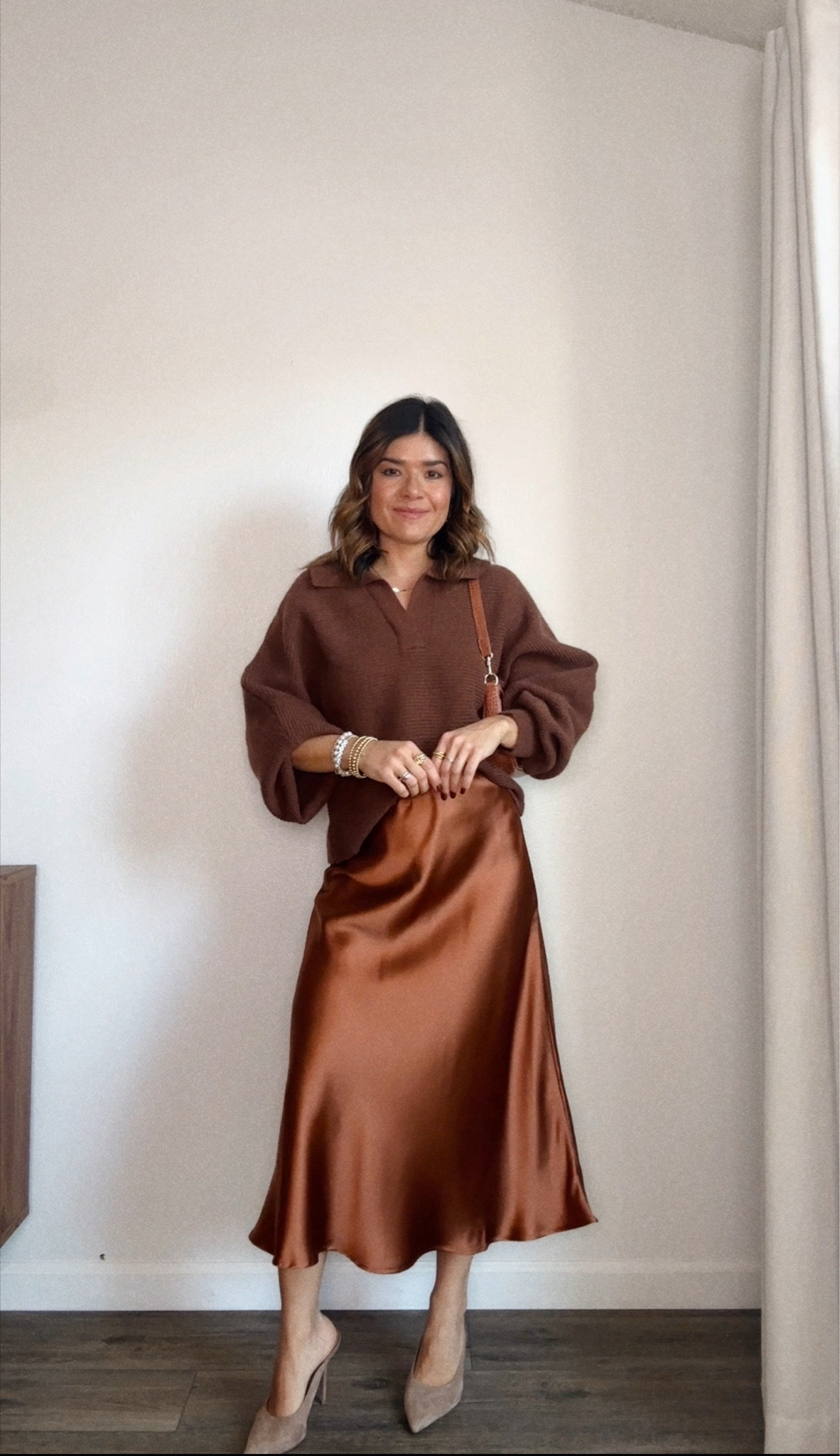 Loving this satin midi skirt so much! The color is so pretty! Both pieces via Amazon. 
Sweater size small
Skirt size xs

#LTKFindsUnder100 #LTKSeasonal #LTKFindsUnder50