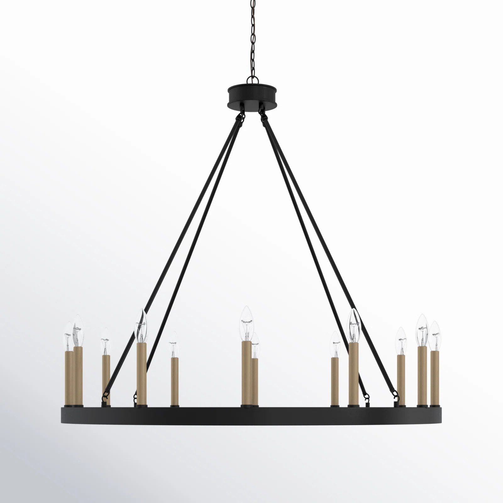 Madalyn 12 - Light Candle Style Wagon Wheel Chandelier | Wayfair North America
