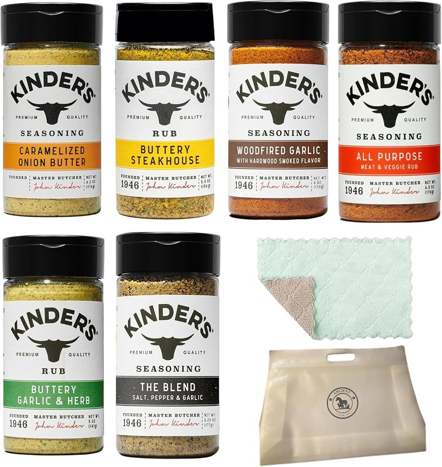 Kinders Seasoning Variety Pack - The Blend, Woodfired Garlic, Buttery Steakhouse, All Purpose, Bu... | Amazon (US)