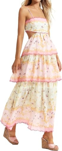 Generic Floral Garden Party Dress: Tea Party Dresses Revamp Vintage Charm Elegance (US, Alpha, Medium, Regular, Regular, A) | Amazon (US)