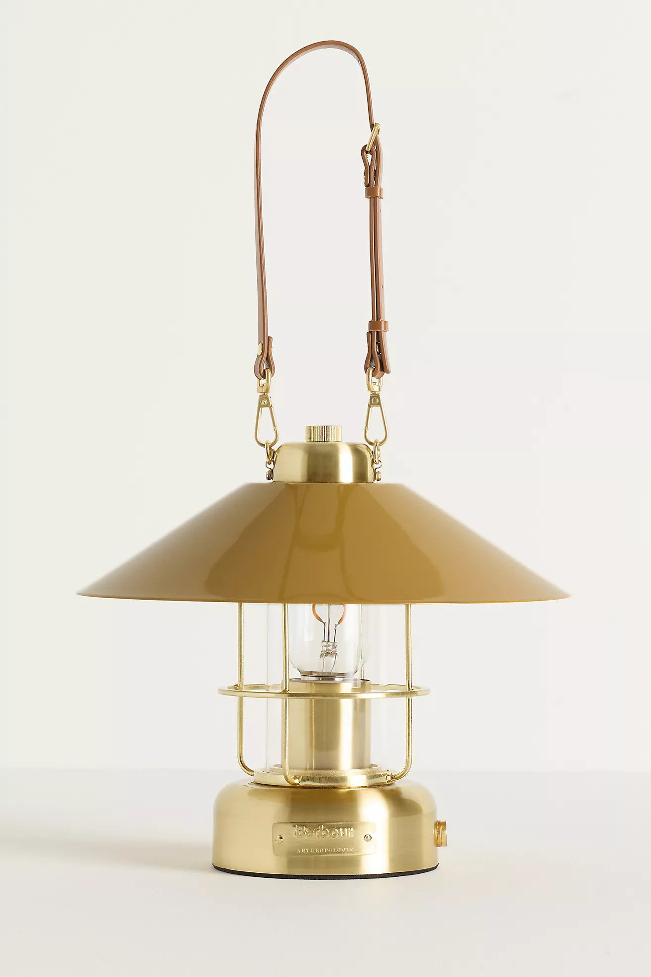 Barbour x Anthropologie Metal and Leather Rechargeable Cordless Lantern | Anthropologie (US)