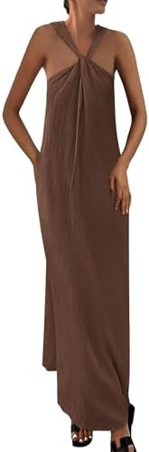 PRETTYGARDEN Women Sleeveless Casual Flowy Maxi Dress | Amazon (US)