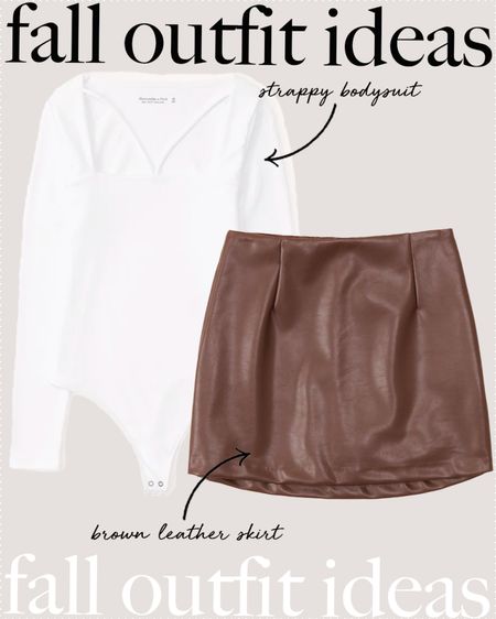 brown leather skirt, long sleeve bodysuit, outfit ideas, fall fashion, everyday fall

#LTKunder100 #LTKSale #LTKstyletip