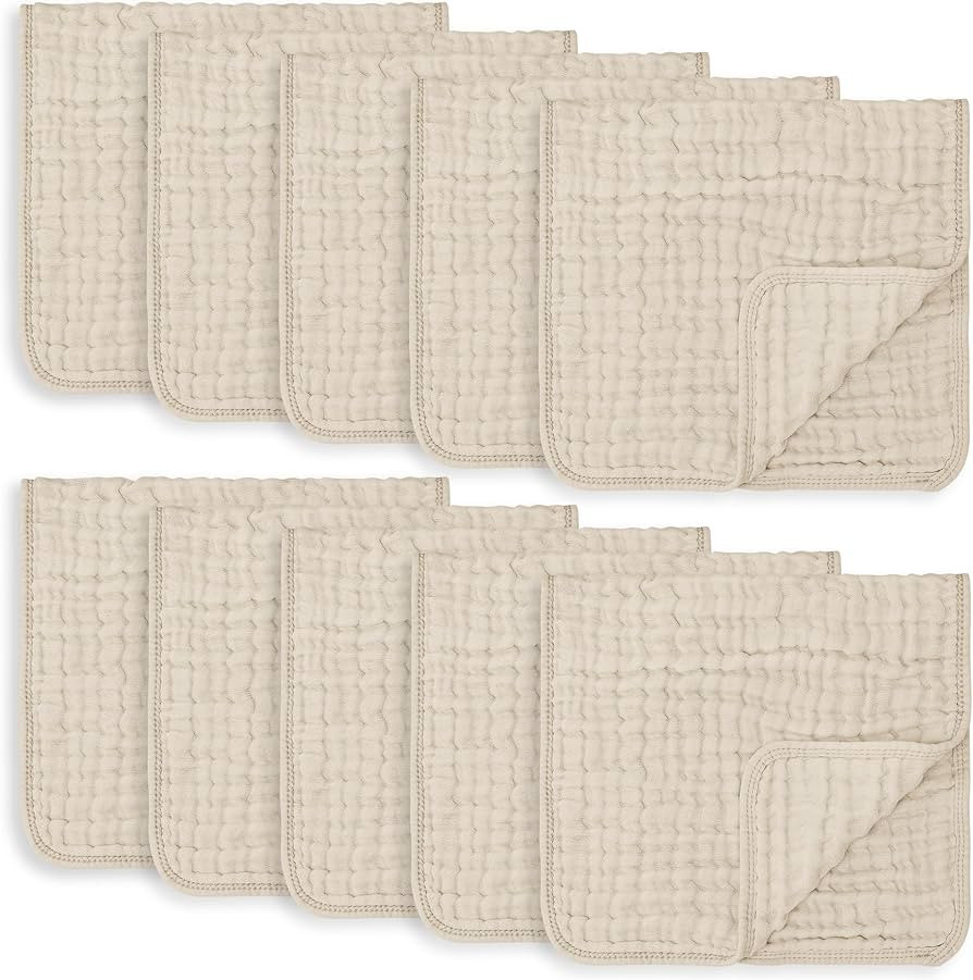 Comfy Cubs Muslin Burp Cloths Large 100% Cotton Hand Washcloths Set for Babies, Baby Essentials 6... | Amazon (US)